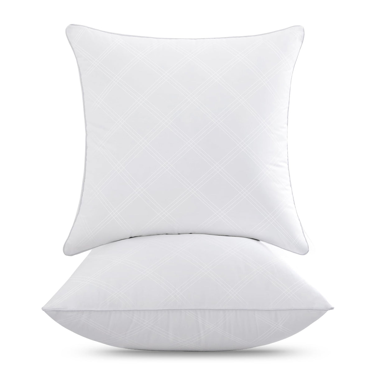 Oubonun 16 X 16 Throw Pillow Inserts Set Of 2, Firm And Fluffy Decorative Pillows Inserts, Square Interior White Cushion For Cou