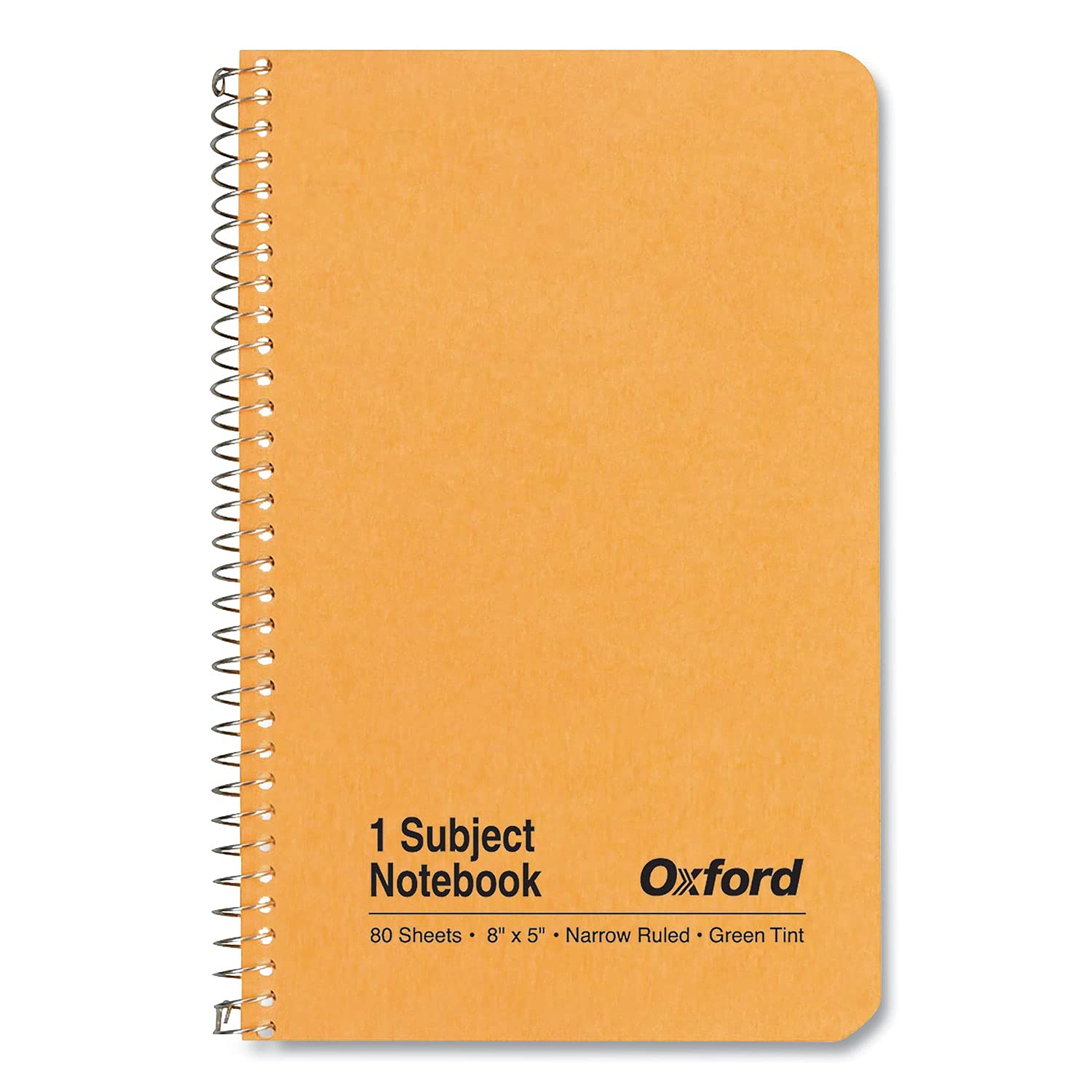 Oxford 1-Subject Kraft Notebook, 5' X 8', Narrow Rule, Kraft Cover, Green Tint Paper, 80 Sheets (25-401R)