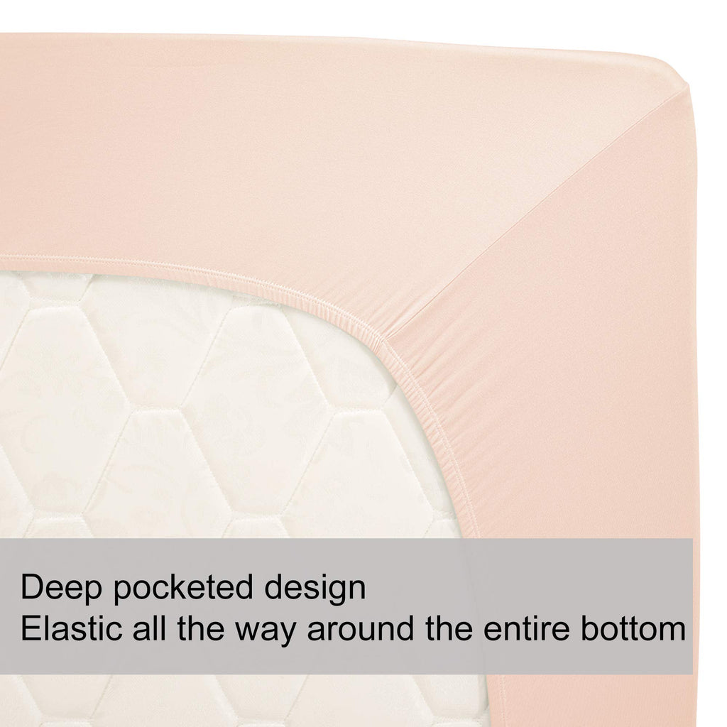 King Size Fitted Sheet Only - 4-Way Stretch Jersey Knit, Snug Fit, Wrinkle Free & Stay In Place, No More Slipping Off For Mattre