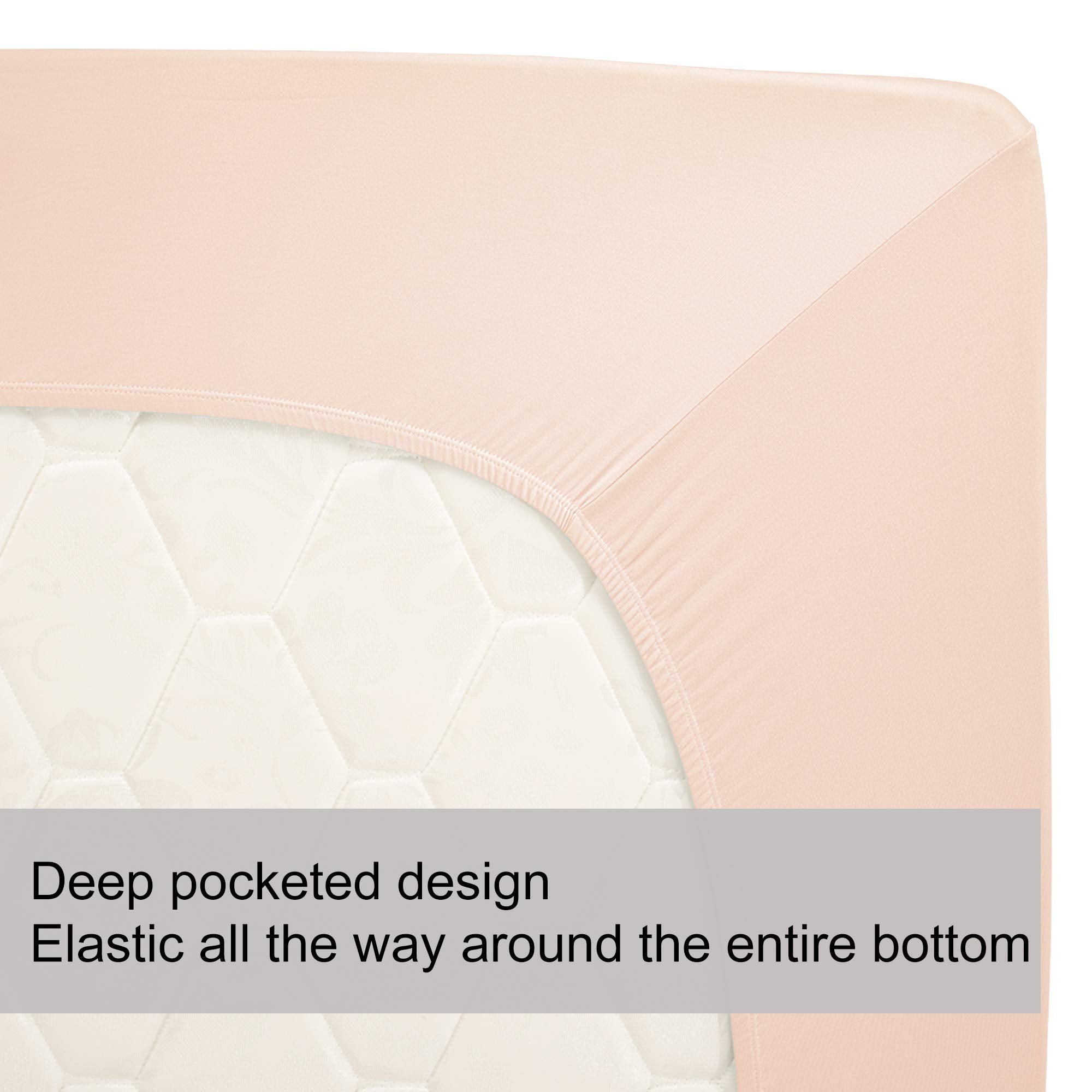 King Size Fitted Sheet Only - 4-Way Stretch Jersey Knit, Snug Fit, Wrinkle Free & Stay In Place, No More Slipping Off For Mattre