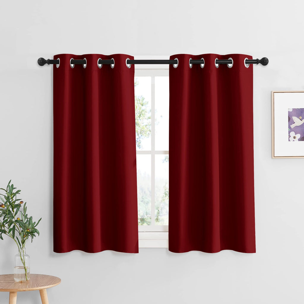 RYB HOME Closet Curtains 45 inches, Room Darkening Curtain Drapes with Rustproof Eyelet Privcay Shades Holiday Window Treatment 
