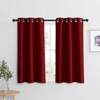 RYB HOME Closet Curtains 45 inches, Room Darkening Curtain Drapes with Rustproof Eyelet Privcay Shades Holiday Window Treatment 