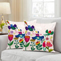 Bmrgifts Jute Fabric Decorative Designer Printed Cushion Cover Decorations For Sofa Living Room 12 X 12 Inch Set Of 2 Multi (Cc9