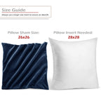 Nestl Throw Euro Pillow Covers, Cozy Velvet Decorative Pillow Covers 26 X 26 Inches, Soft Solid Couch Pillow Case For Sofa, Bed And Car, Set Of 2 - Navy Blue