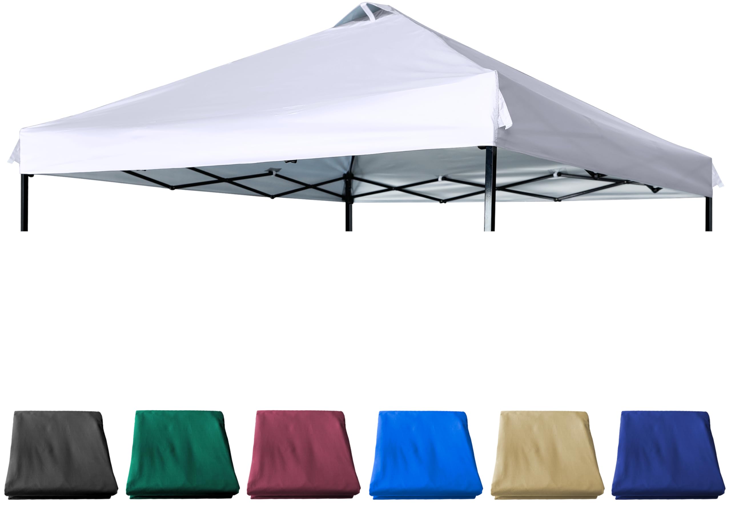 Jancanopy 12X12 Canopy Replacement Top With Air Vent Silver Coated For Straight Leg Canopy Frame, (White)