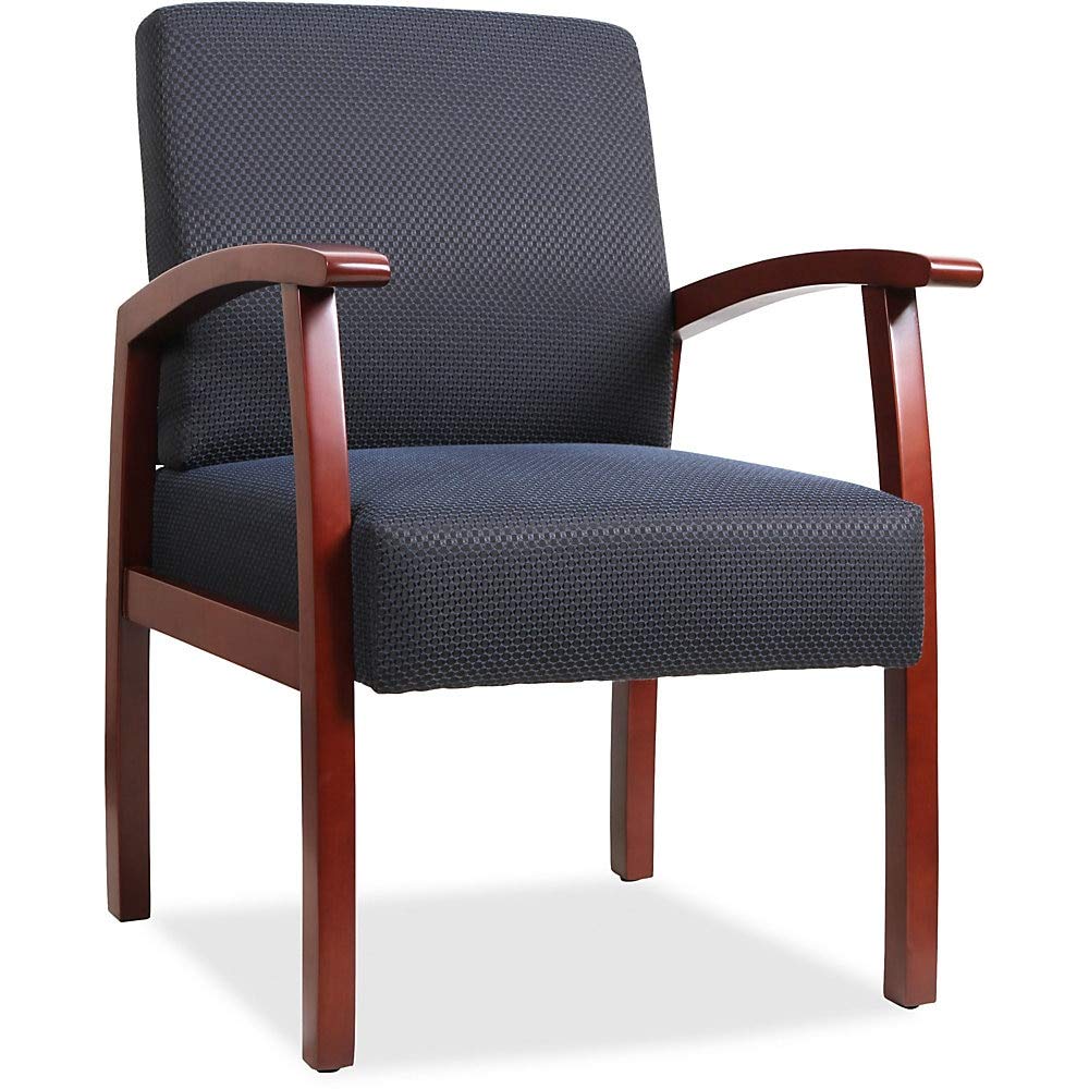 Lorell Deluxe Guest Chair, Cherry/Midnight Blue