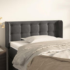 vidaXL Headboard, Upholstered Headboard for Bed Home, Bed Headboard with Ears, Bedroom Furniture, Dark Gray 40.6"x6.3"x30.7"/34.6" Velvet