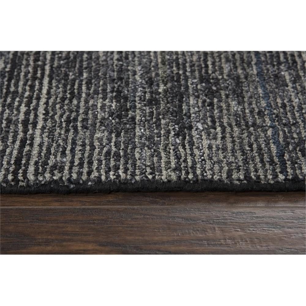 Rizzy Home Alora Decor Demure 8' X 10' Solid Black/Charcoal Hand-Loomed Area Rug