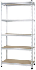 Amazon Basics Medium Duty Storage Shelving Double Post Press Board 5 Tier Shelf, Aluminum, 36 x 18 x 72
