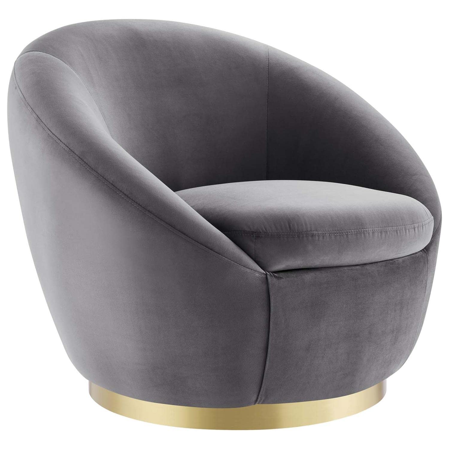 Modway Buttercup Velvet Swivel Chair With Gold Gray Finish Eei-5005-Gld-Gry