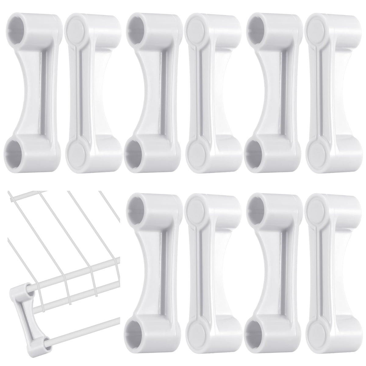 Reallnaive10 Pcs Closet Rod Shelf & Rod Shelf End Caps Plastic Pole Spacer Cap for Wire Shelves