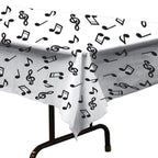 Beistle Musical Notes Tablecover, 54” X 108” – Plastic Table Cloth, Music Notes Party Decorations, Music Themed Party Decorations, Music Decorations, Music Birthday Decorations
