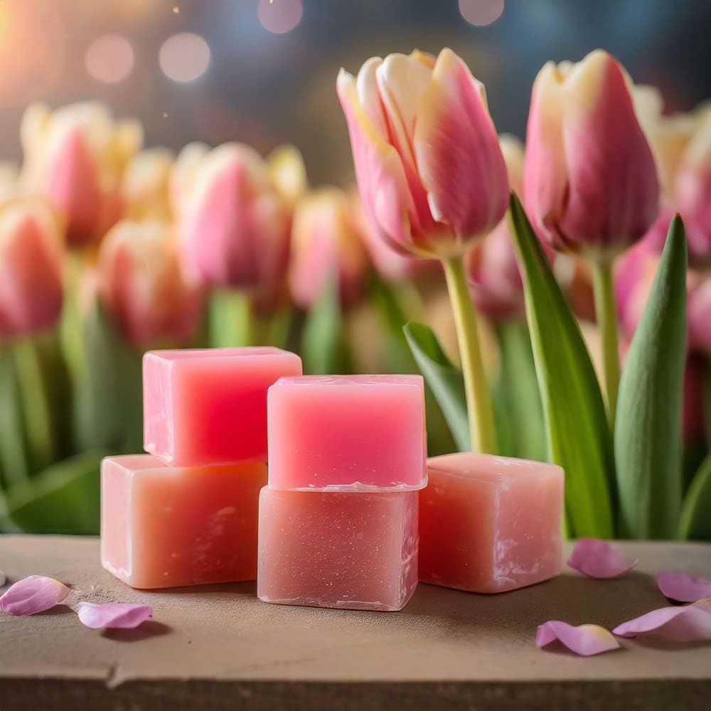 Candlecopia Tulips Strongly Scented Hand Poured Vegan Wax Melts, 12 Scented Wax Cubes, 6.4 Ounces In 2 X 6-Packs