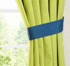 Blazing Needles Two-Tone Reversible Tab Top Twill Curtain Panels, 84" by 52", Indigo/Mojito Lime 2 Count