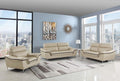 HomeRoots 108 Charming Beige Leather Sofa Set