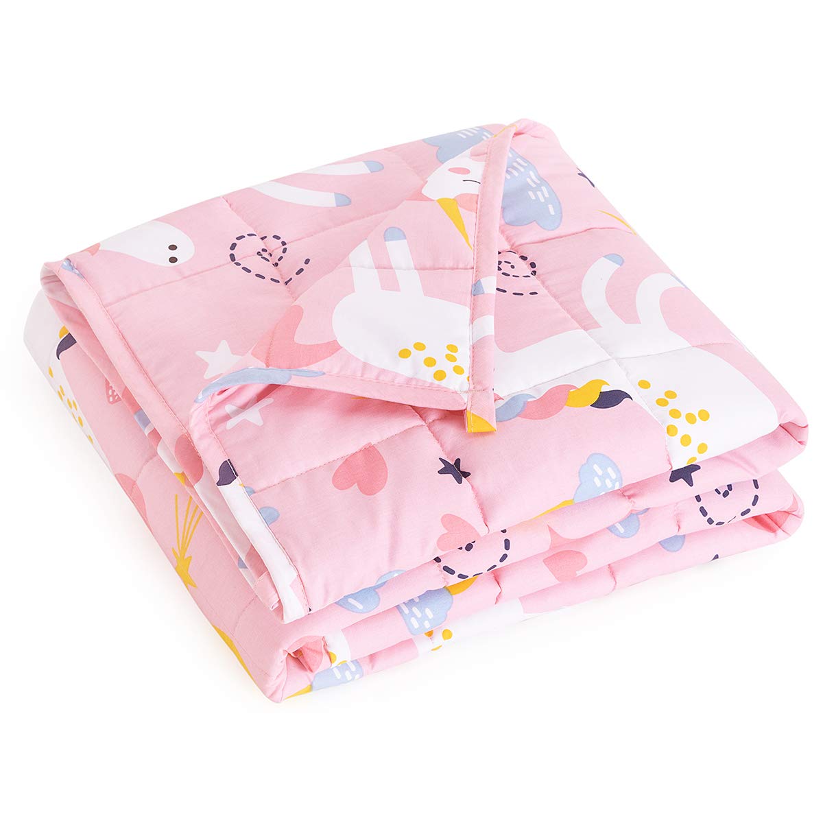 Mr. Sandman 5 Lbs Weighted Blanket For Kids Twin Size Bed, Perfect For 40-60Lb Girls/Boys Organic Cotton Heavy Blanket With Prem