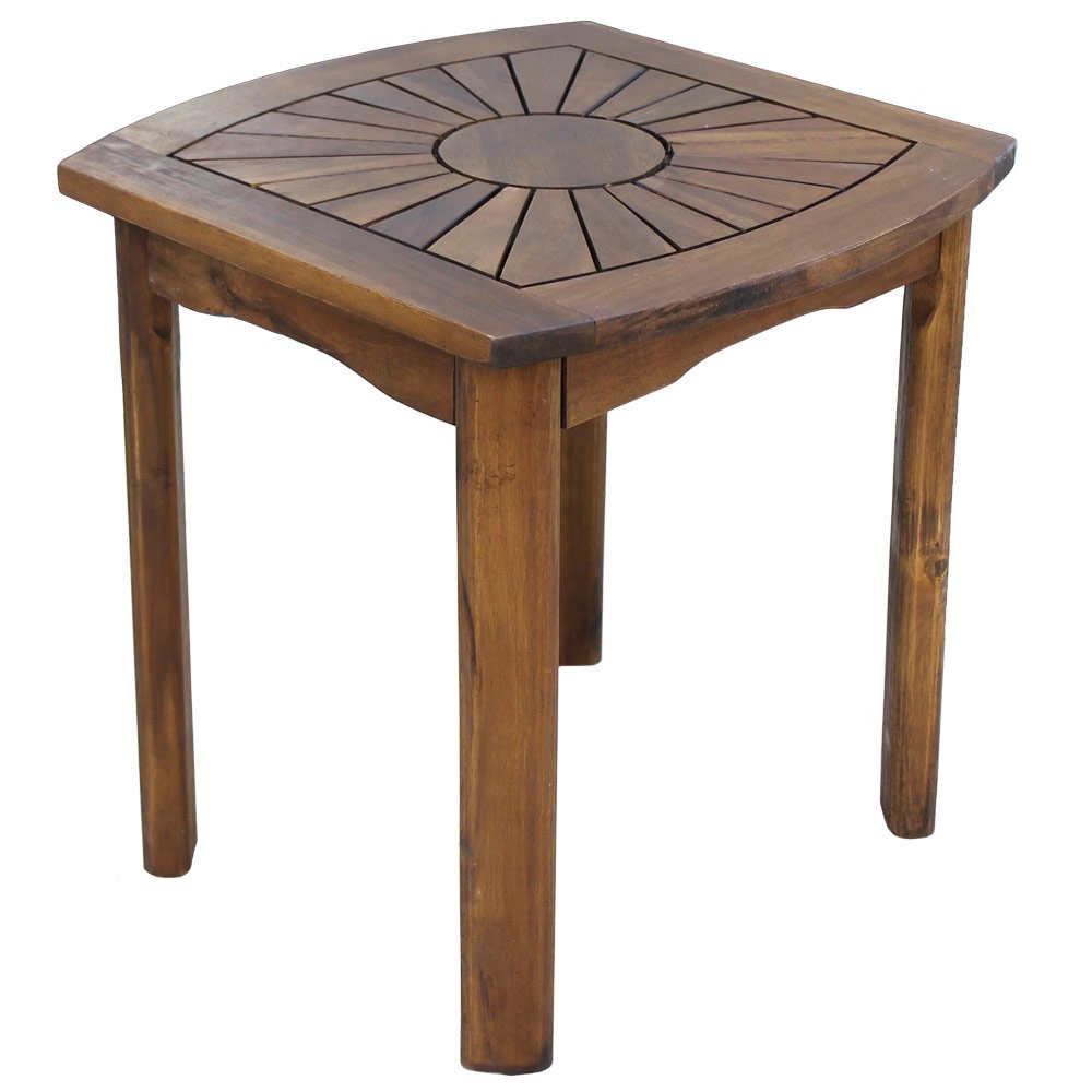 International Caravan Furniture Piece Sun Burst Square/Round Side Table