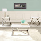 Steve Silver Zurich 3-Piece Occasional Table Set with White Finish ZU1003PC