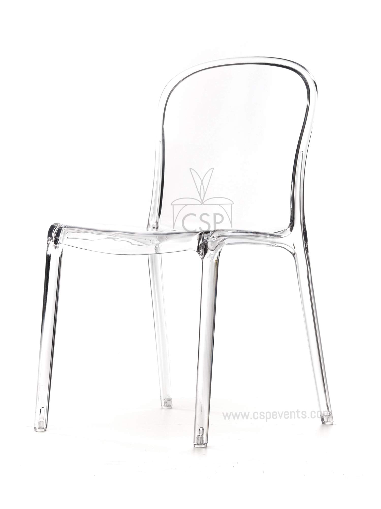 Commercial Seating Products Polycarbonate Genoa Chairs, Clear