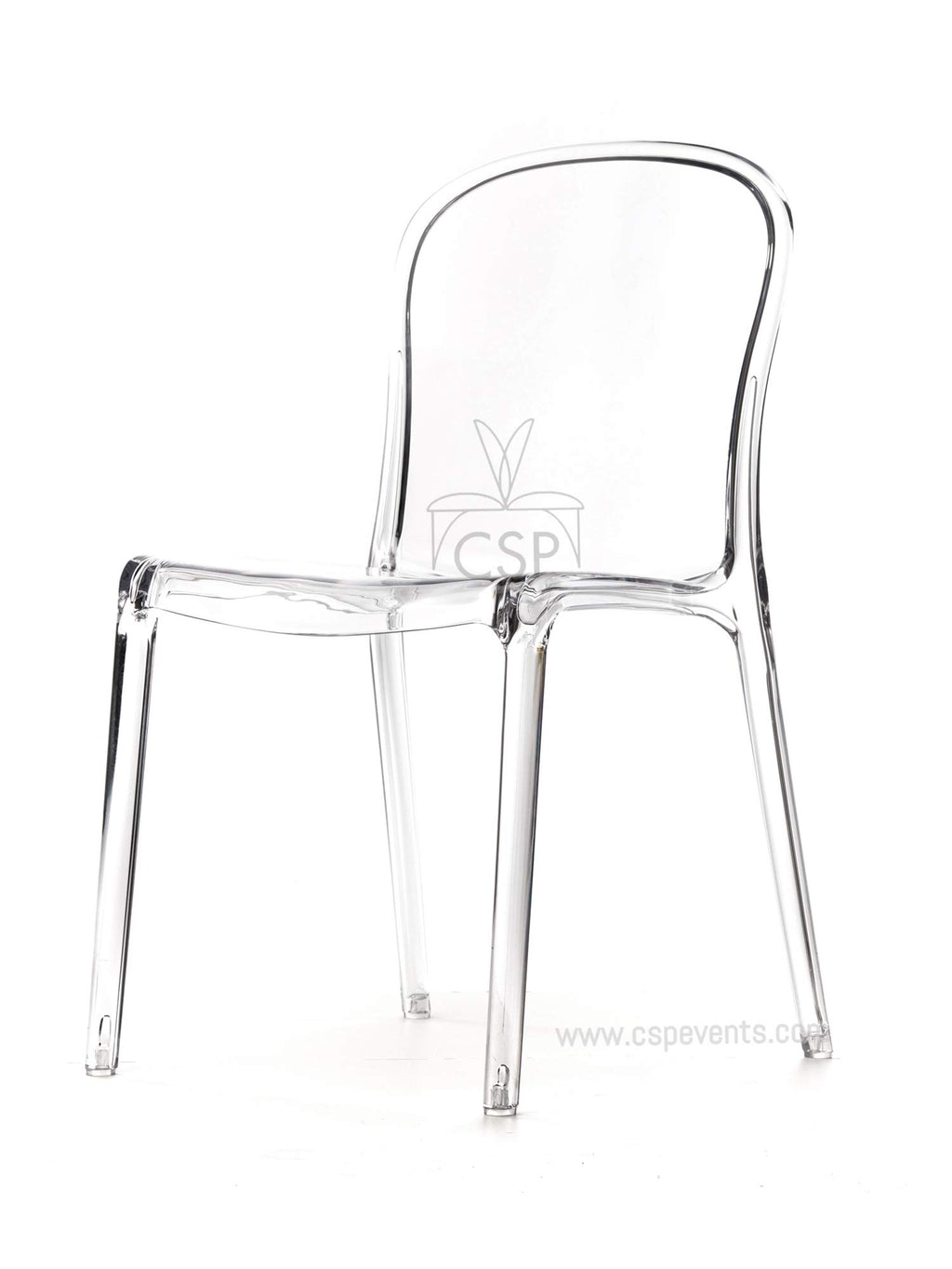 Commercial Seating Products Polycarbonate Genoa Chairs, Clear