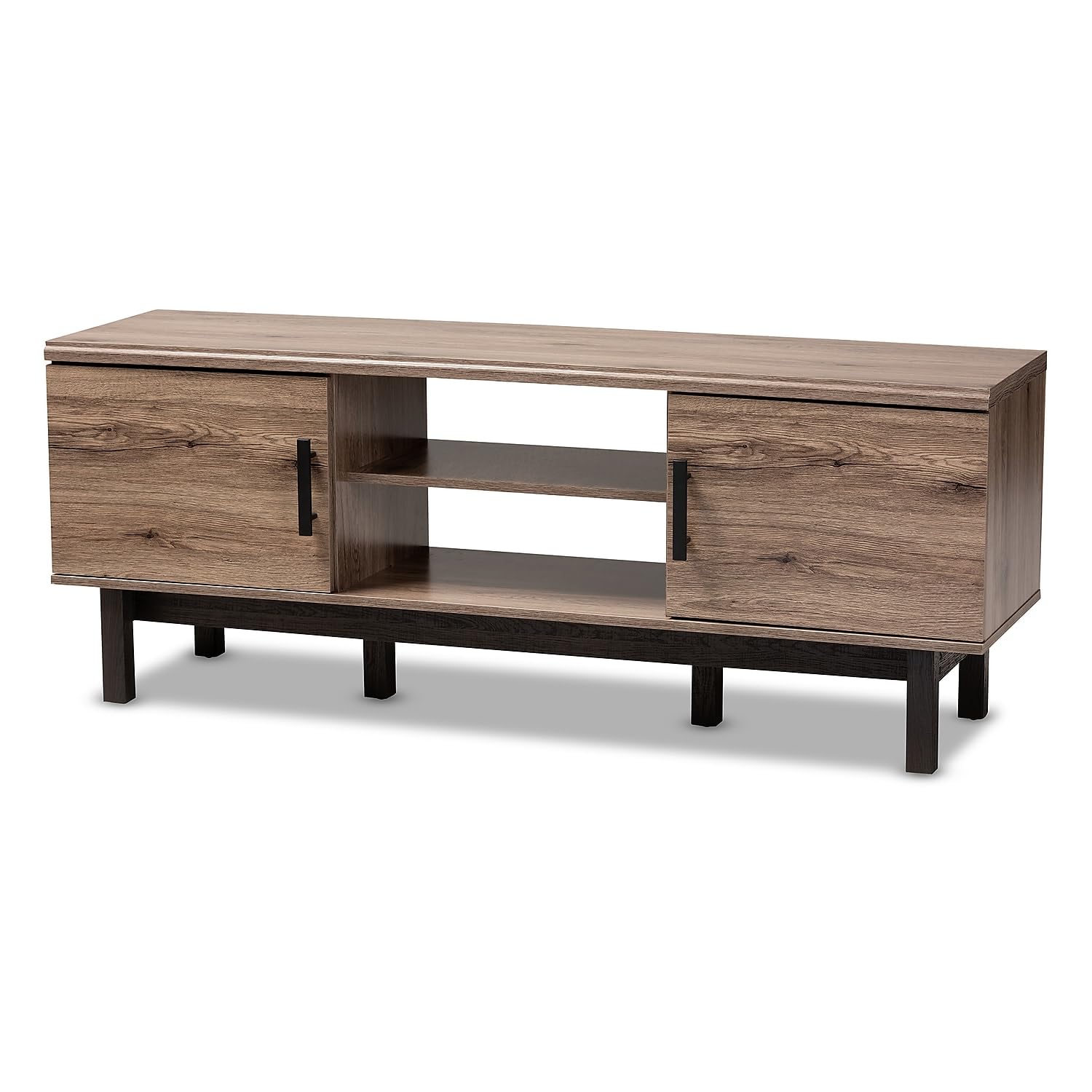 Baxton Studio Arend Two-Tone 2-Door Wood Tv Stand In Oak And Black