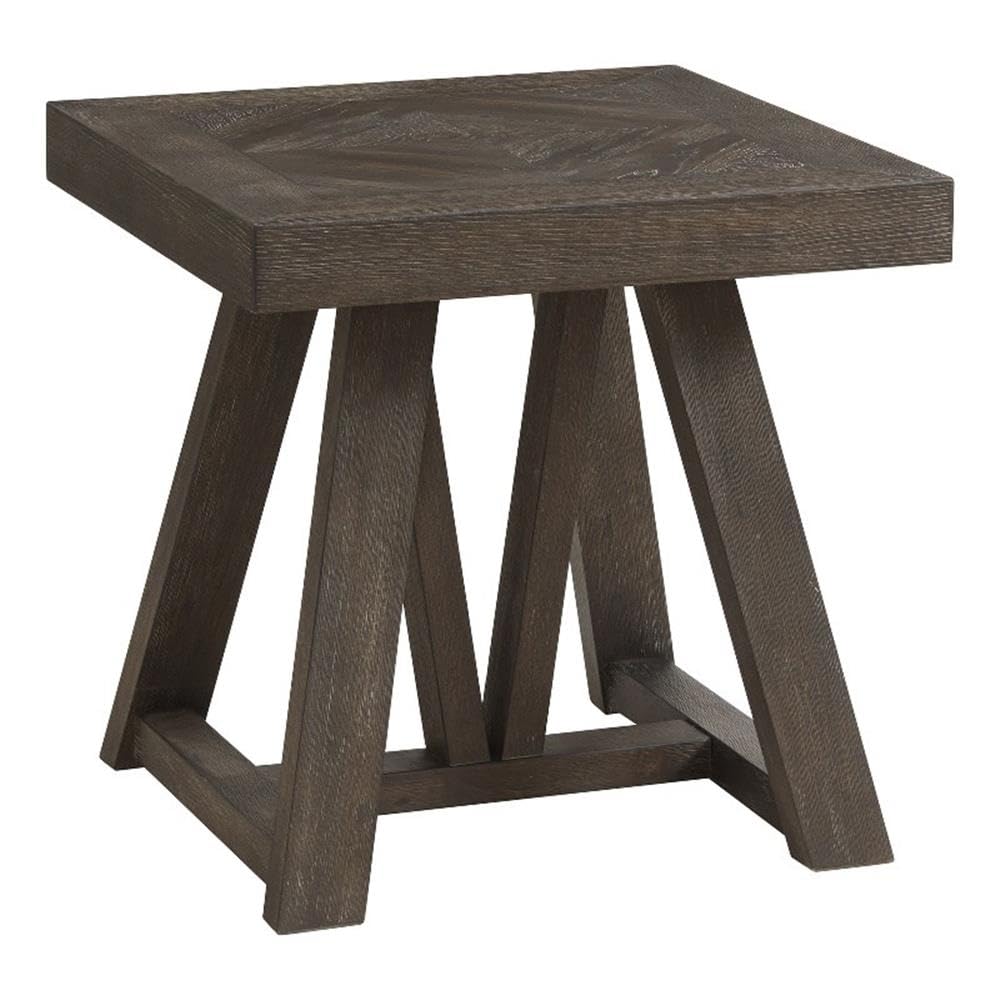 Intercon Hearst 24" Wide End Table with Trestle-Styled Base, Reclaimed Chevron Furniture