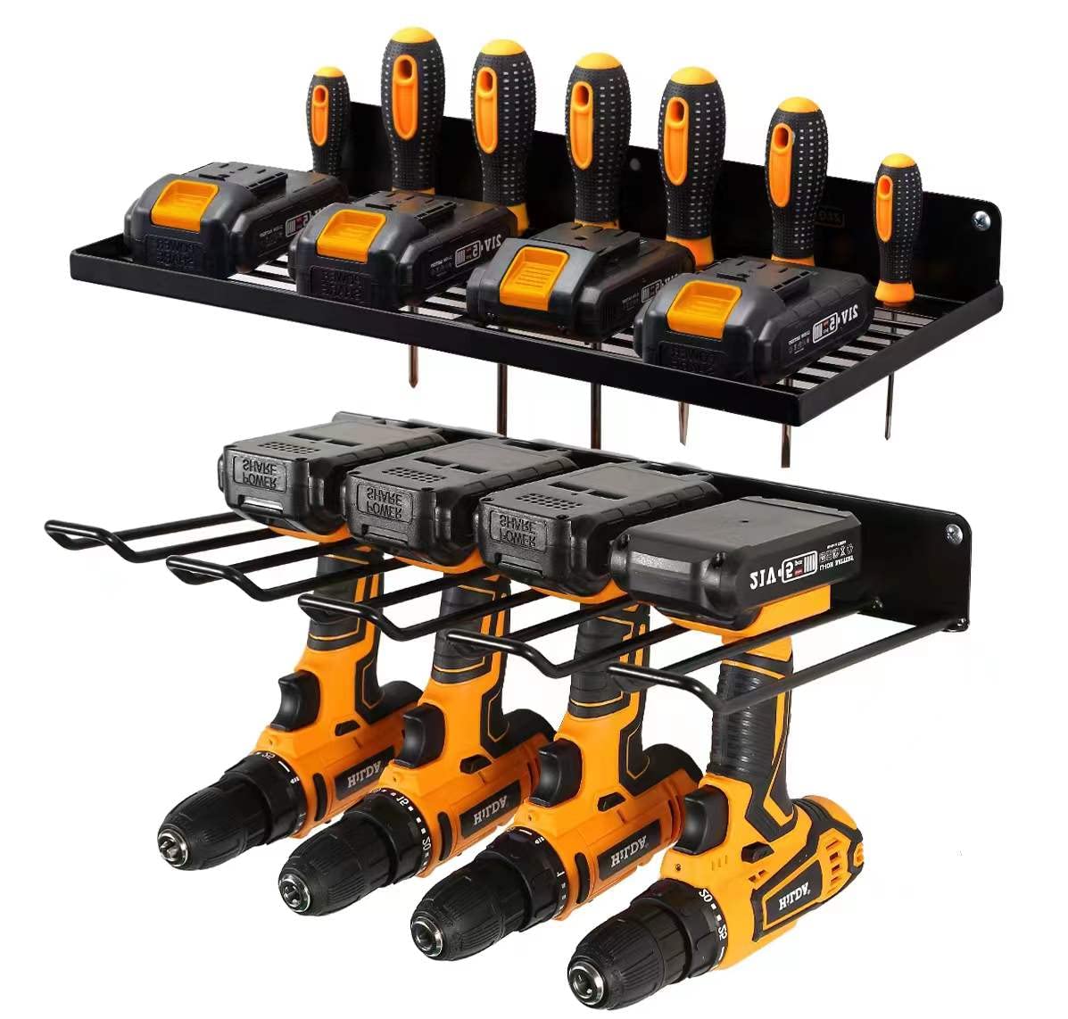 UU-Major Power Tool Organizer with Charging Station,Drill Holder Wall Mount,Garage Storage Shelves for Organization and Storage,