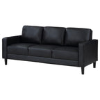Coaster Home Furnishings Ruth Upholstered Track Arm Faux Leather Sofa Black