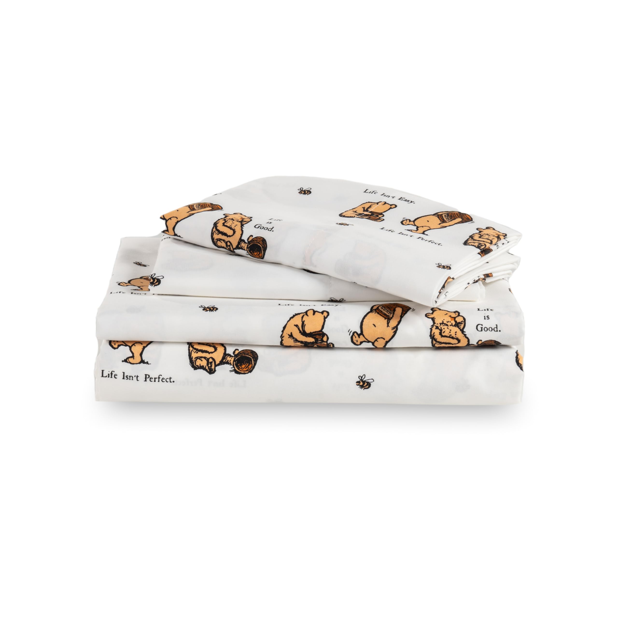 Berkshire Blanket Kids Sheet Set Queen Size - 4 Pieces,Cute Character Printed Soft Microfiber Bed Sheets,Lig Mini Winnie And Hun