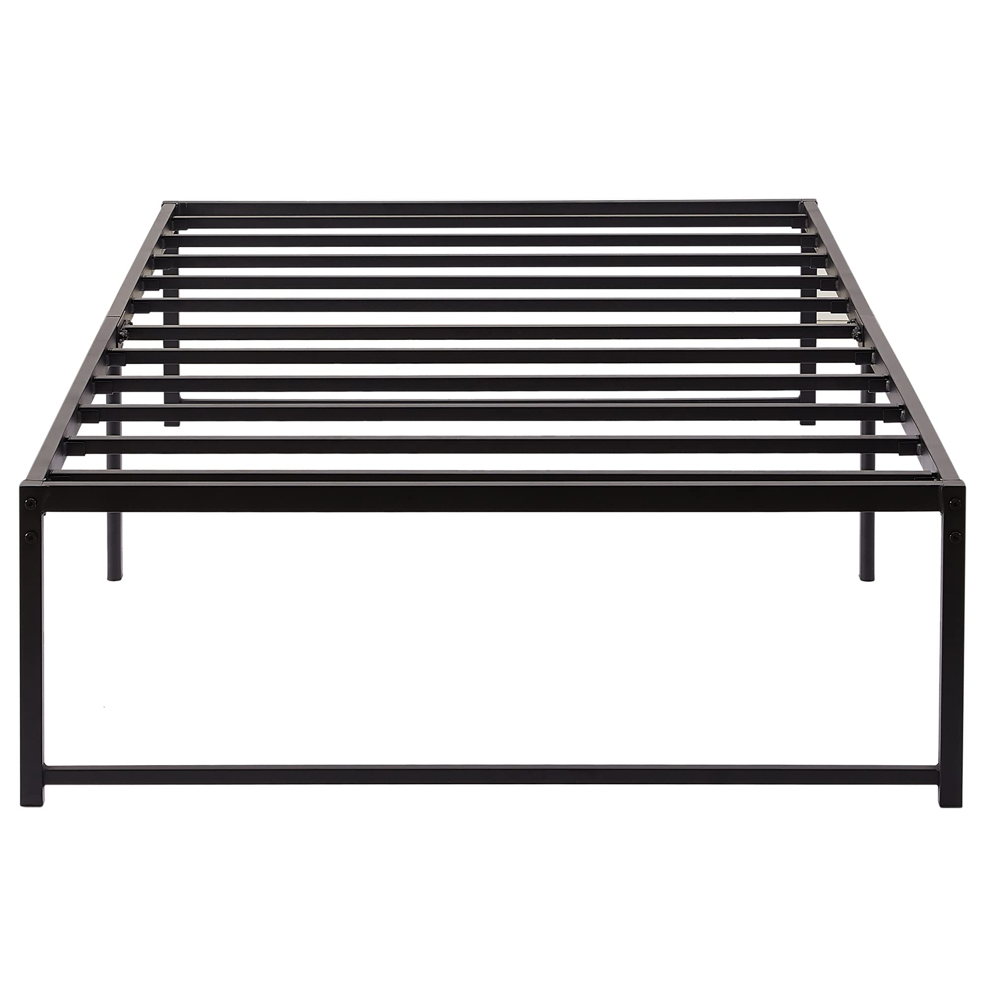 Vecelo Metal Platform Bed Frame, No Box Spring Needed/Mattress Foundation/Steel Slat Support Black (Twin)