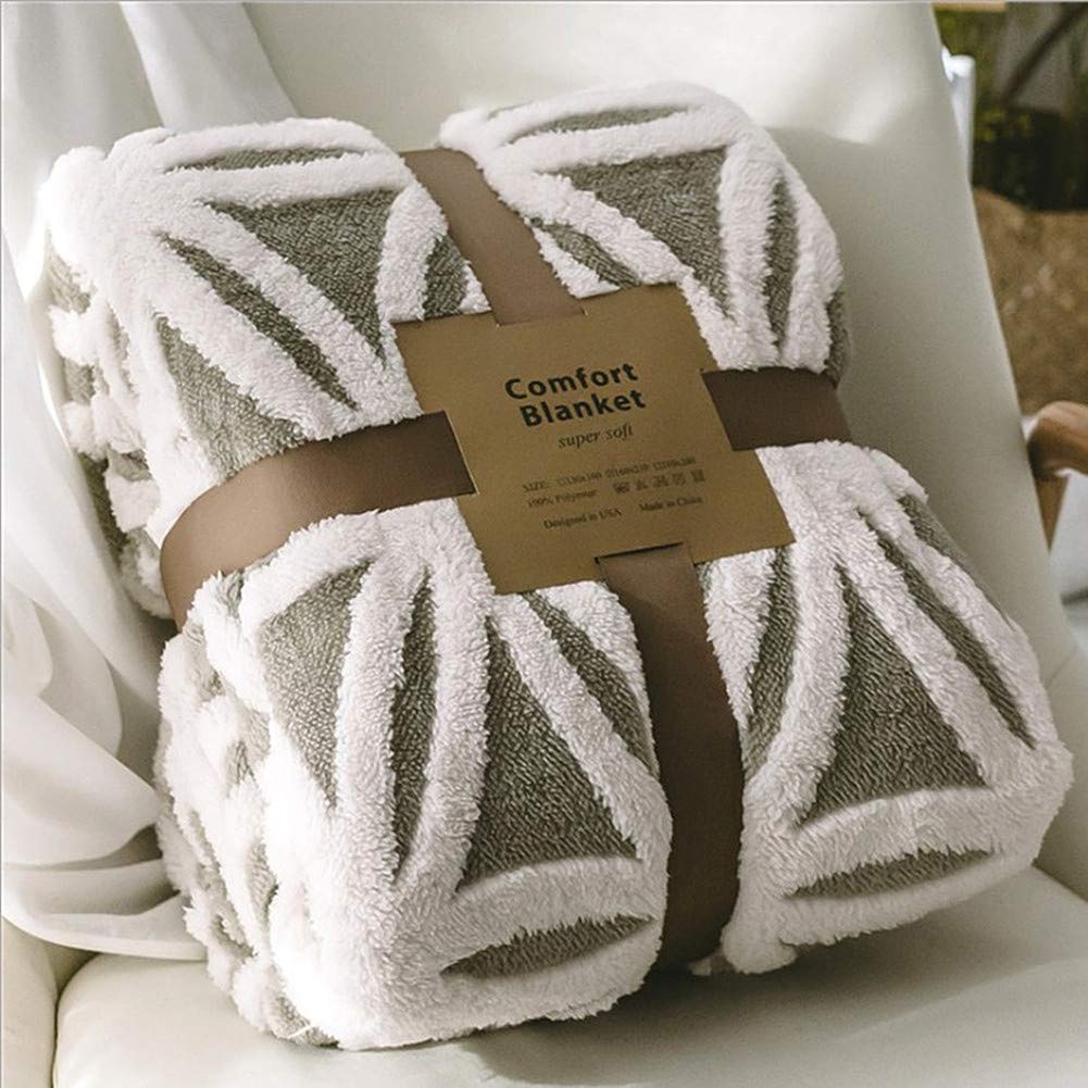 Ukeler Grey Flannel Sherpa Throw 60 ' '   50 ' ' Soft Plush Flannel Blanket Throws For Bed/Couch/Sofa/Office/Camping