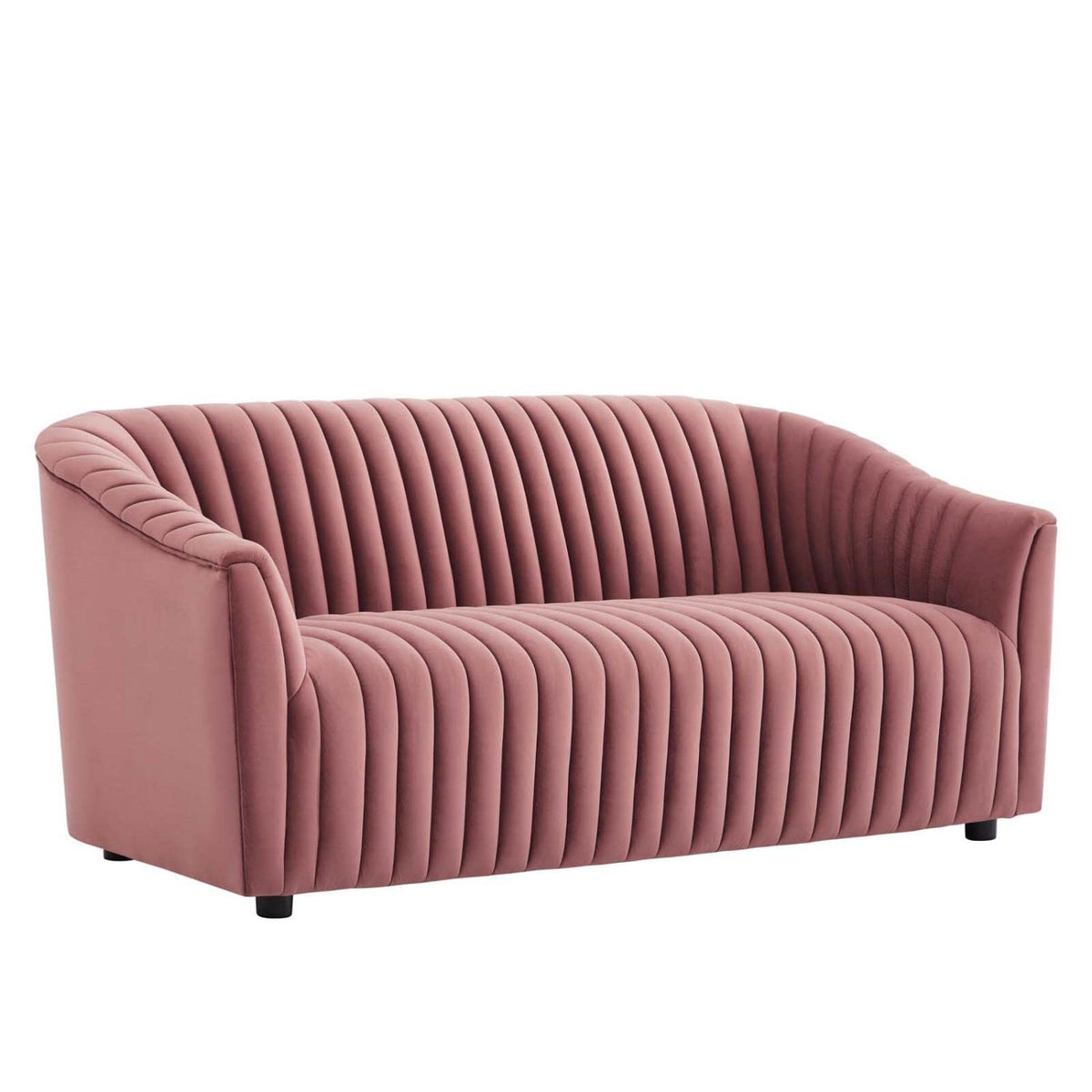 Modway Announce Velvet Channel Tufted Loveseat With Dusty Rose Eei-5054-Dus