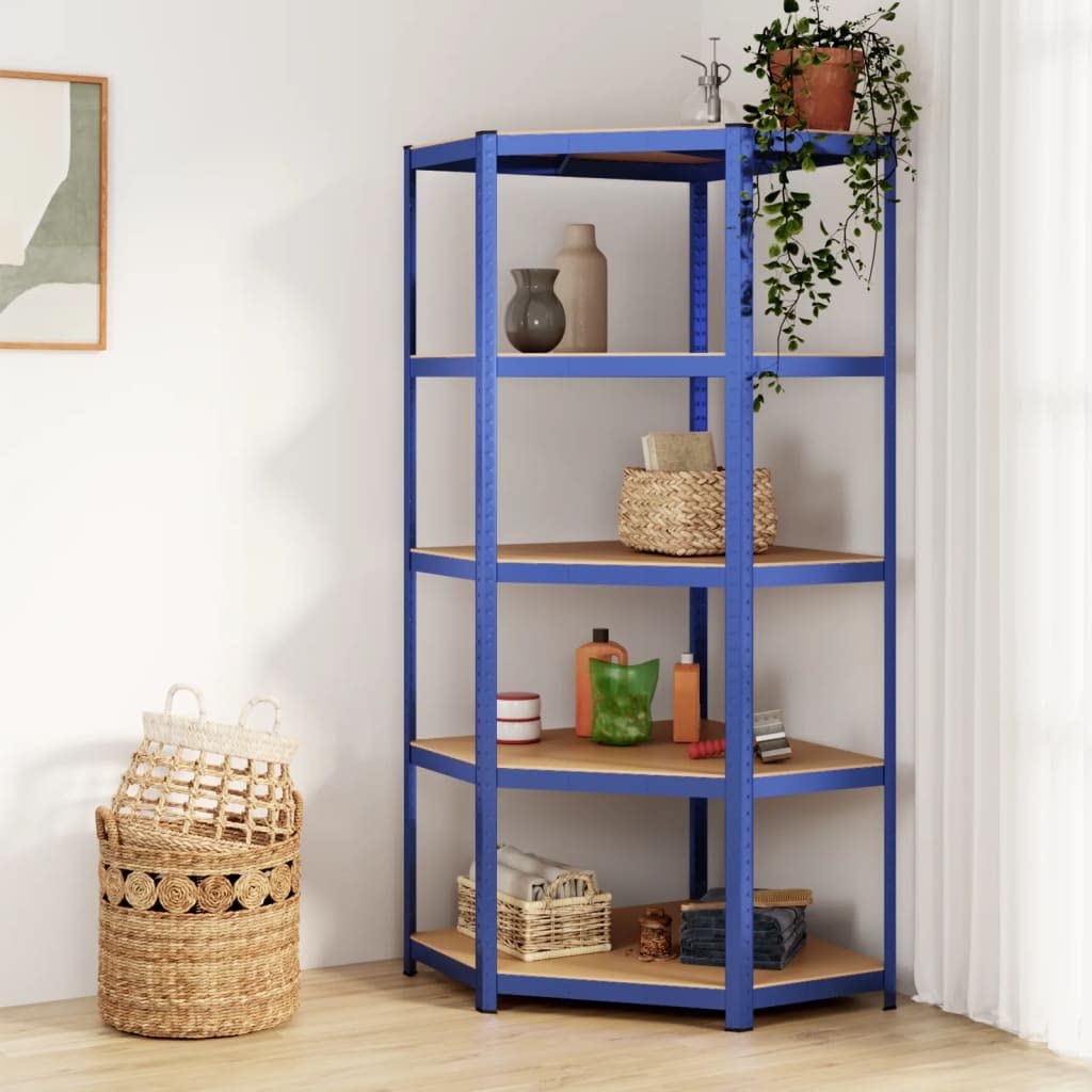 vidaXL Corner Shelf - 5-Layer Industrial-Style Storage Unit - Thumbnail 5