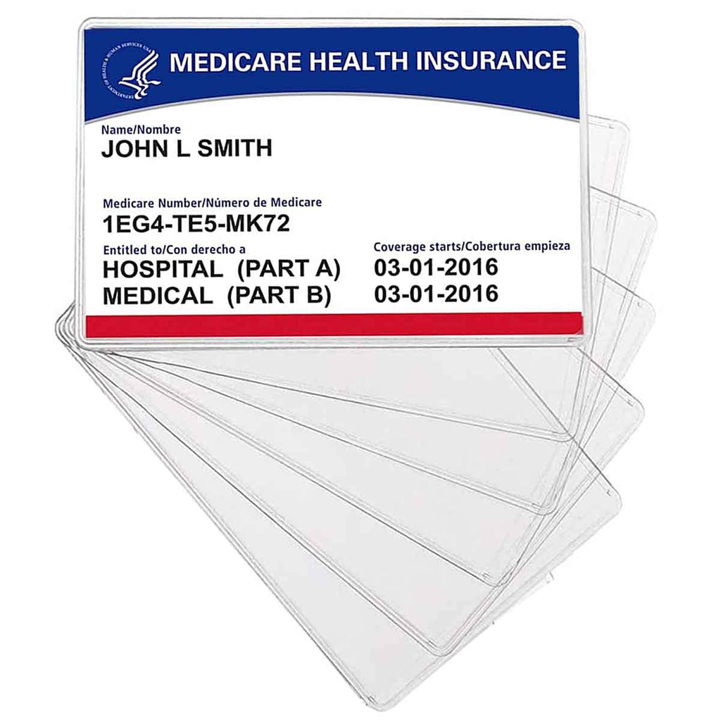 10 Pack New Medicare Card Holder Protector Sleeves, 12Mil Clear Pvc Soft Water Resistant Medicare Card Protector Sleeves For Med