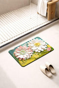 SUKHDHAM Bathroom Mat NonSlip Quick Dry Rugs Fit Under Door Super Absorbent Thin Fashion Washable Oval Floor Bath Mat for Bathr