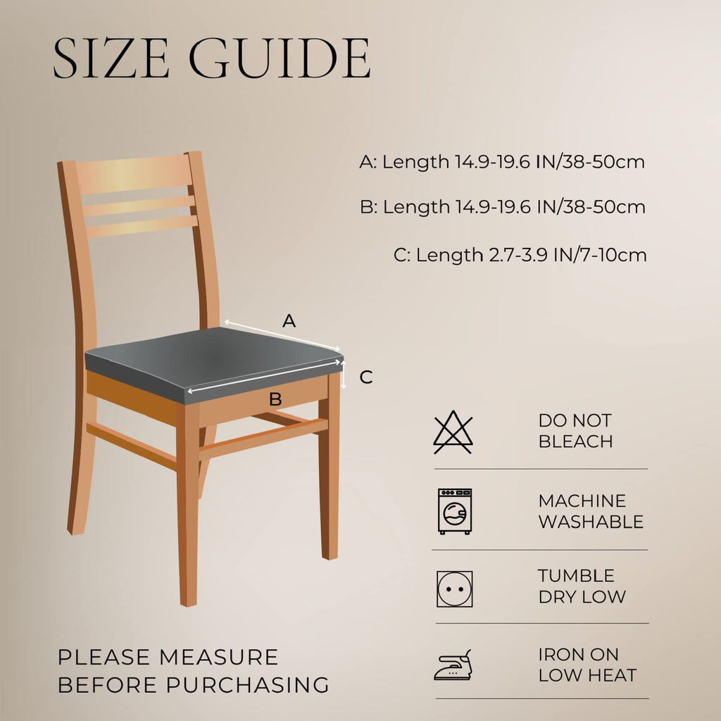 Searchi Stretch Dining Chair Seat Covers Set Of 6, Soft Removable Washable Seat Covers For Dining Chairs, Dining Room Seat Cover Protector (Rear-Covered, Grey)