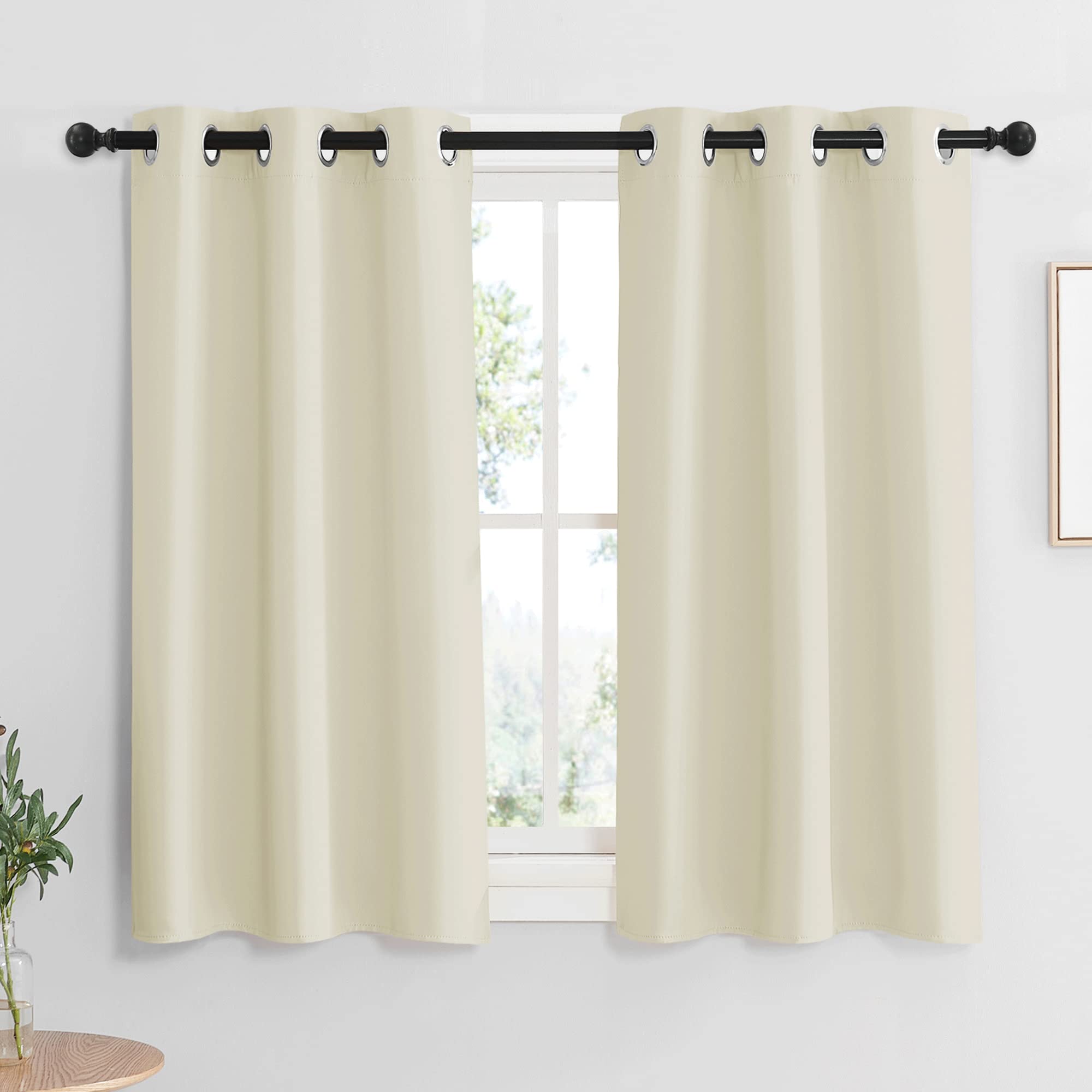 RYB HOME Blackout Curtains with Rustproof Grommets, Room Darkening Privcay Window Treatment Lights & Drafts Block Shades for Kit