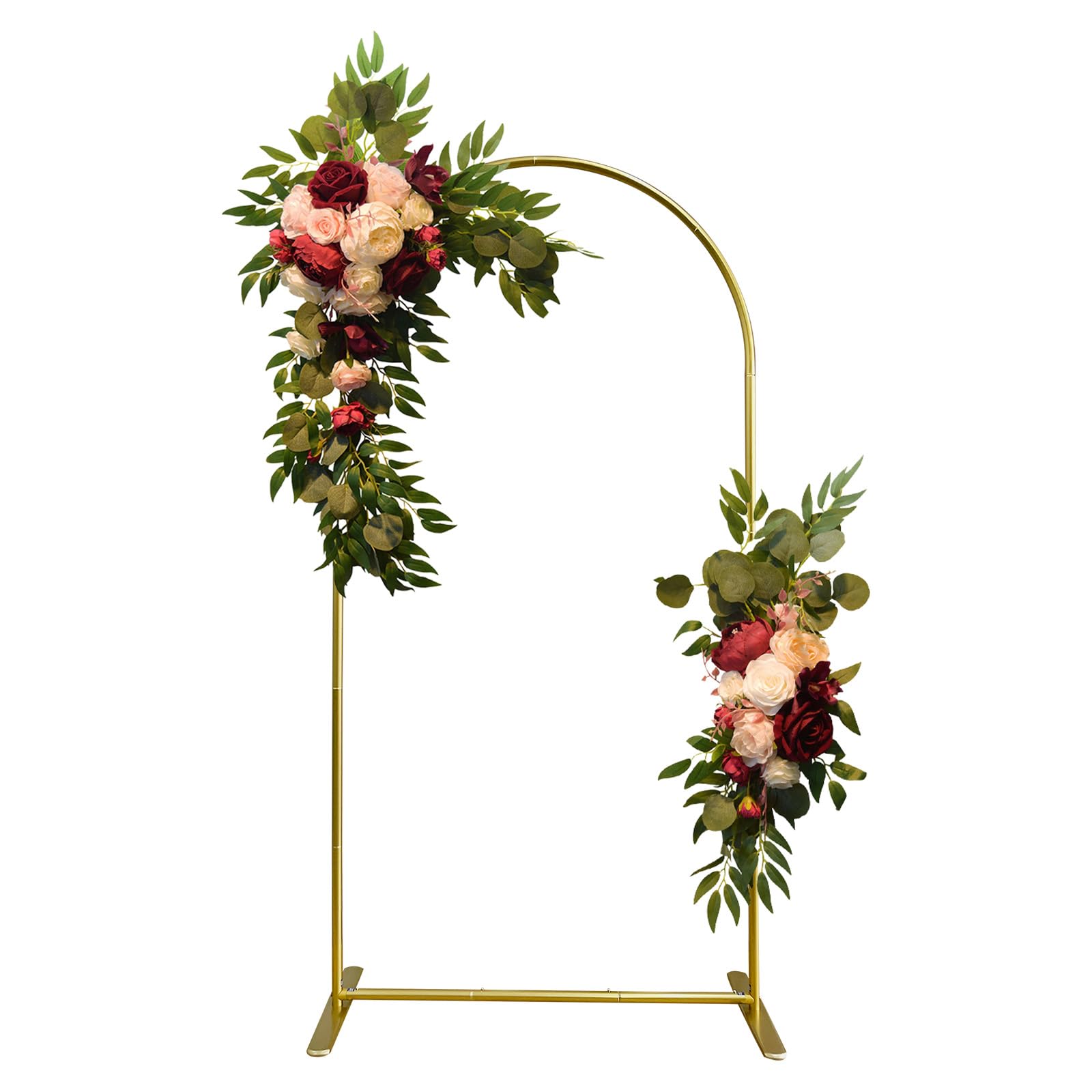 Worfei 6.6Ft Gold Aluminum Arch Backdrop Stand, Square Balloon Arch Stand Wedding Frame For Birthday Party, Baby Shower, And Cer