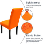Jqinhome Dining Chair Slipcover, High Stretch Removable Washable Chair Seat Protector Cover Set Of 6,Chair Covers For Halloween