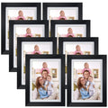 Giftgarden 5x7 Picture Frame Set of 8, 6x8 Matted to Display 5 by 7 Photo with Mat or 6 by 8 Without Mat for Wall or Tabletop, B