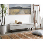Kosas Home Louise 54&Quot; Polyester Fabric Tufted Storage Bench In Light Beige