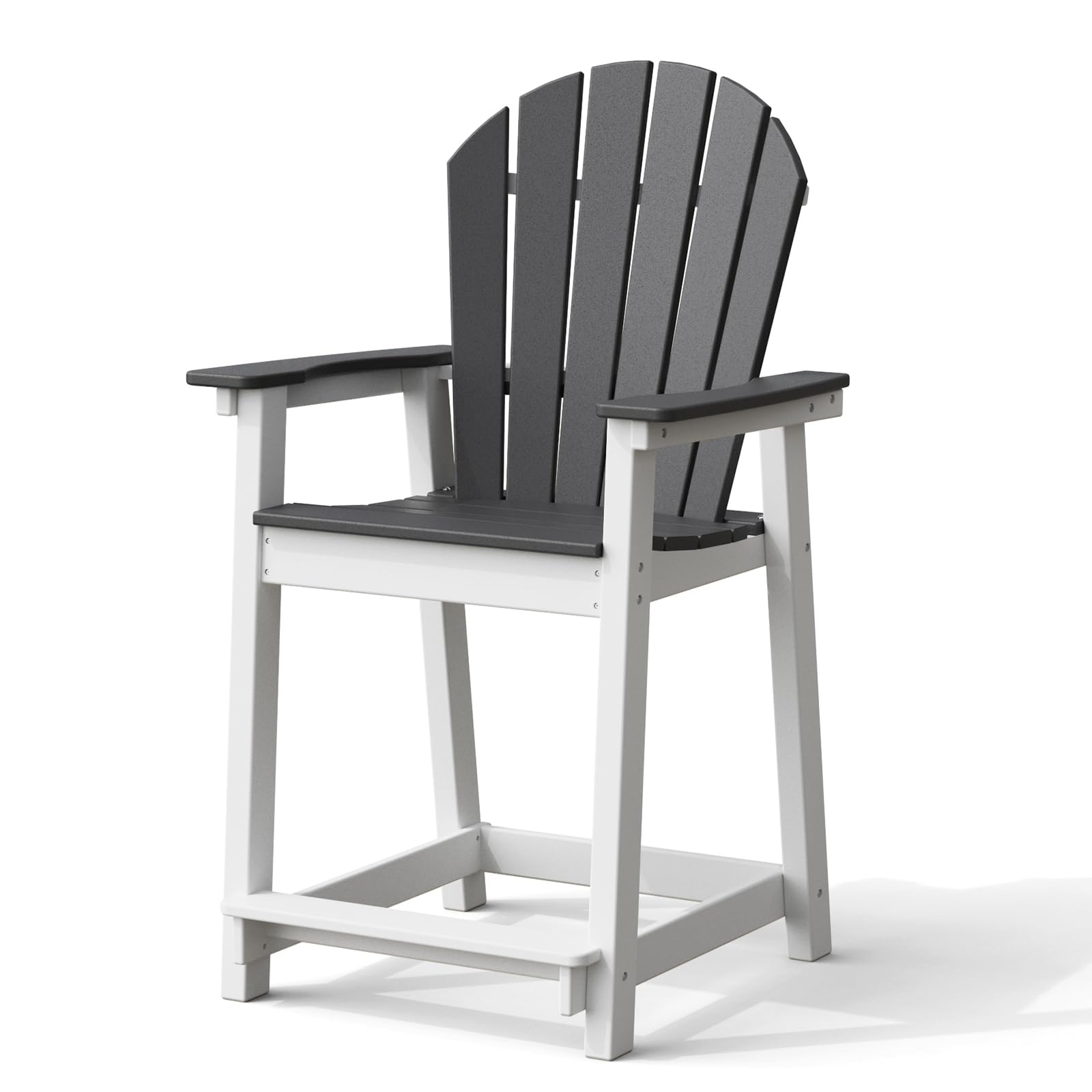 Otsun Tall Adirondack Chairs, Outdoor Balcony Chair, Patio Bar Stool Chair With Widened Arms, High Back, Footrest, 400Lbs, All-W