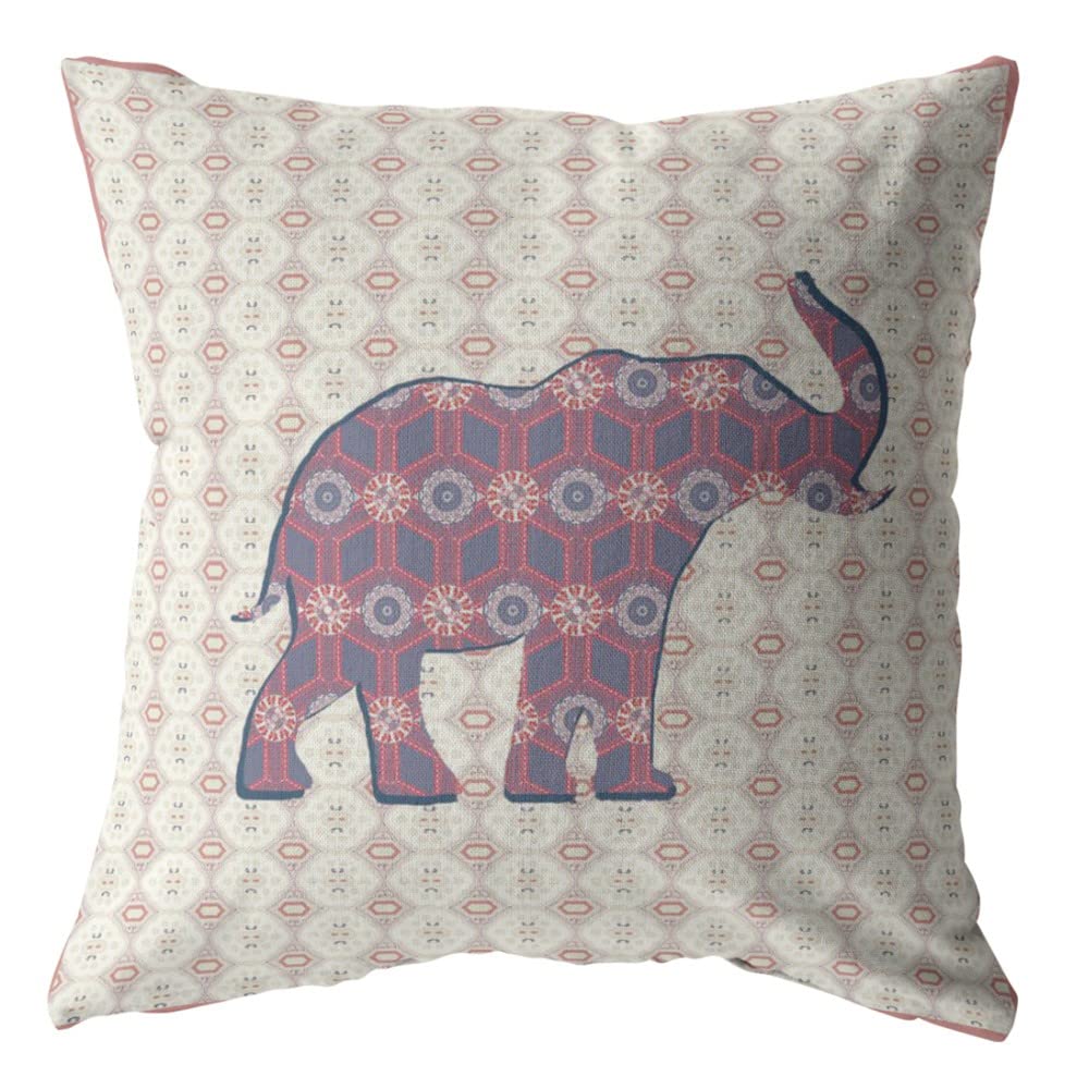 HomeRoots 20' Magenta Elephant Decorative Suede Throw Pillow