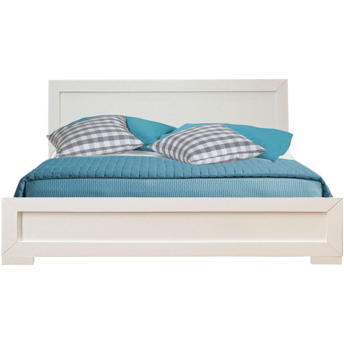 Oxford Platform Bed, White, Full/ White