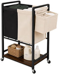 Laundry Hamper with Wheels,2 Removable Bags,Side Basket,Bottom Shelf