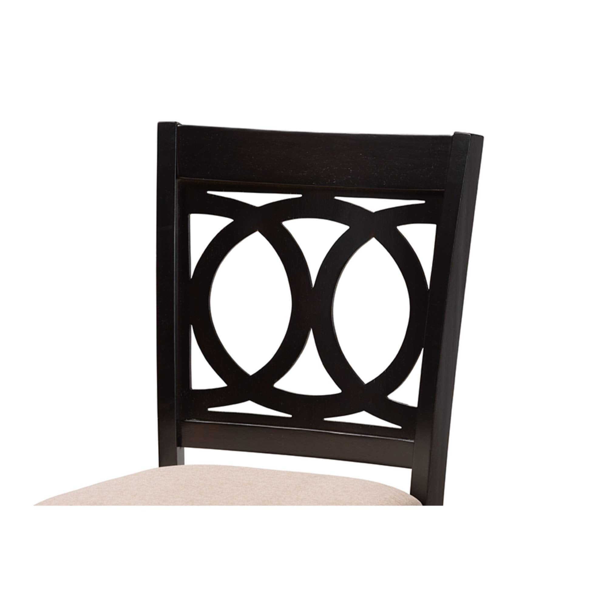 Baxton Studio Carson Modern and Contemporary Sand Fabric Upholstered and Espresso Brown Finished Wood 2-Piece Bar Stool Set