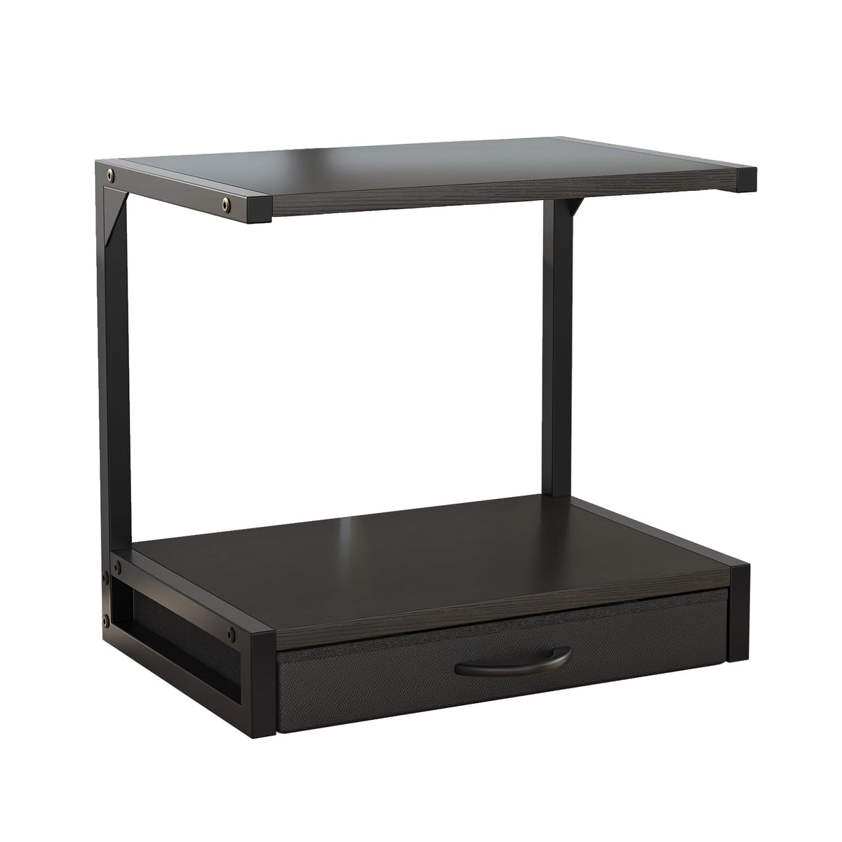 Metyerry 2-Tier Desktop Printer Stand And Storage Shelf, Home Office Desk With Fabric Drawer, Organizer For 3D Printer, Fax Mach