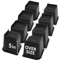 Hanihua 8 Pack Bed Risers 5 Inch Heavy Duty, Oversized Furniture Risers, Black Bed Lifts Risers For Table, Sofa, Chair, Couch, D