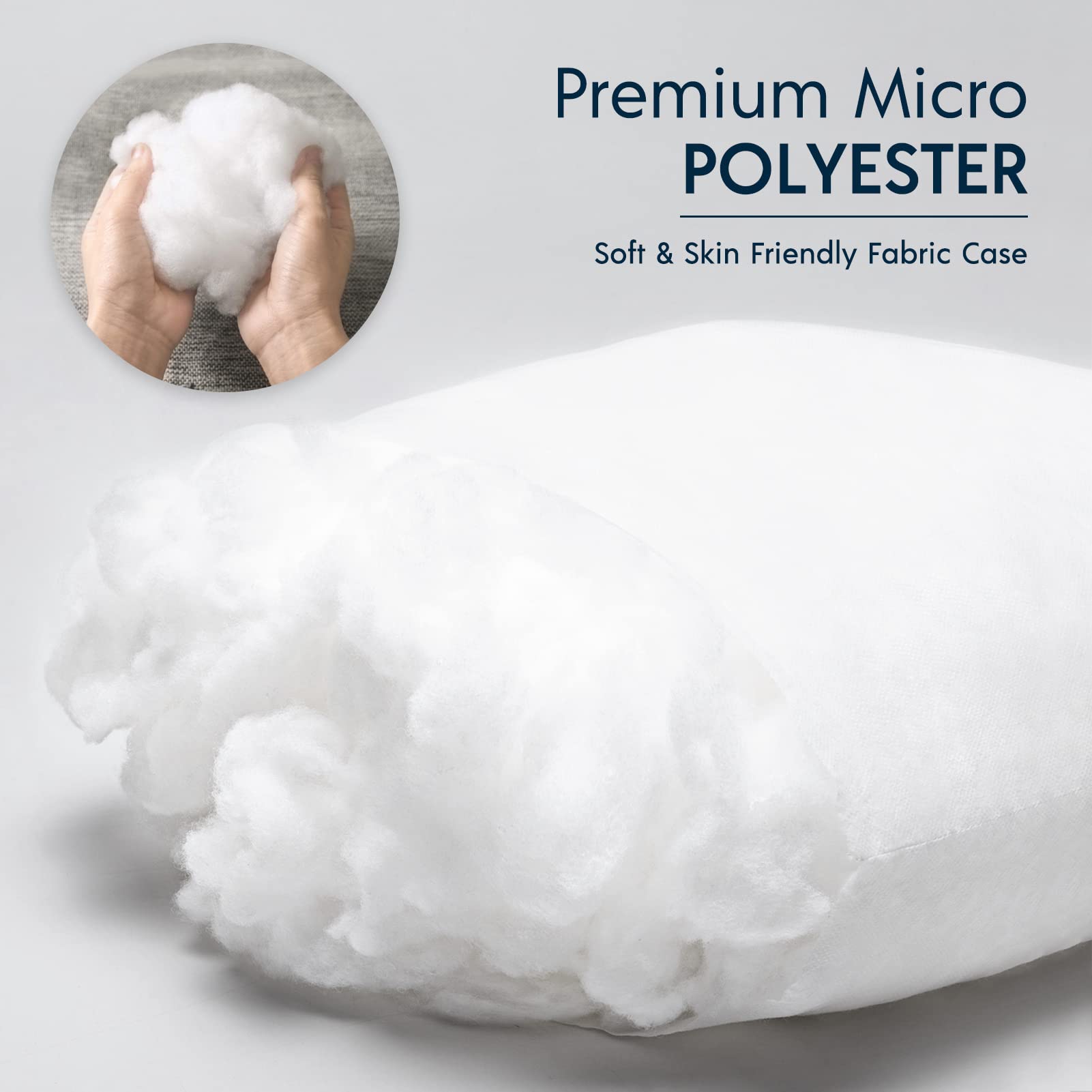 Phantoscope Premium Outdoor Pillow Inserts - Pack Of 2 Square Form Water Resistant Polyester Throw Pillows, Couch Sham Cushion Stuffer, 16 X 16 Inches