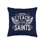 Back to School Parochial Catholic Teacher Gifts Happy Back to School Catholic Parochial Teacher Throw Pillow, 16x16, Multicolor
